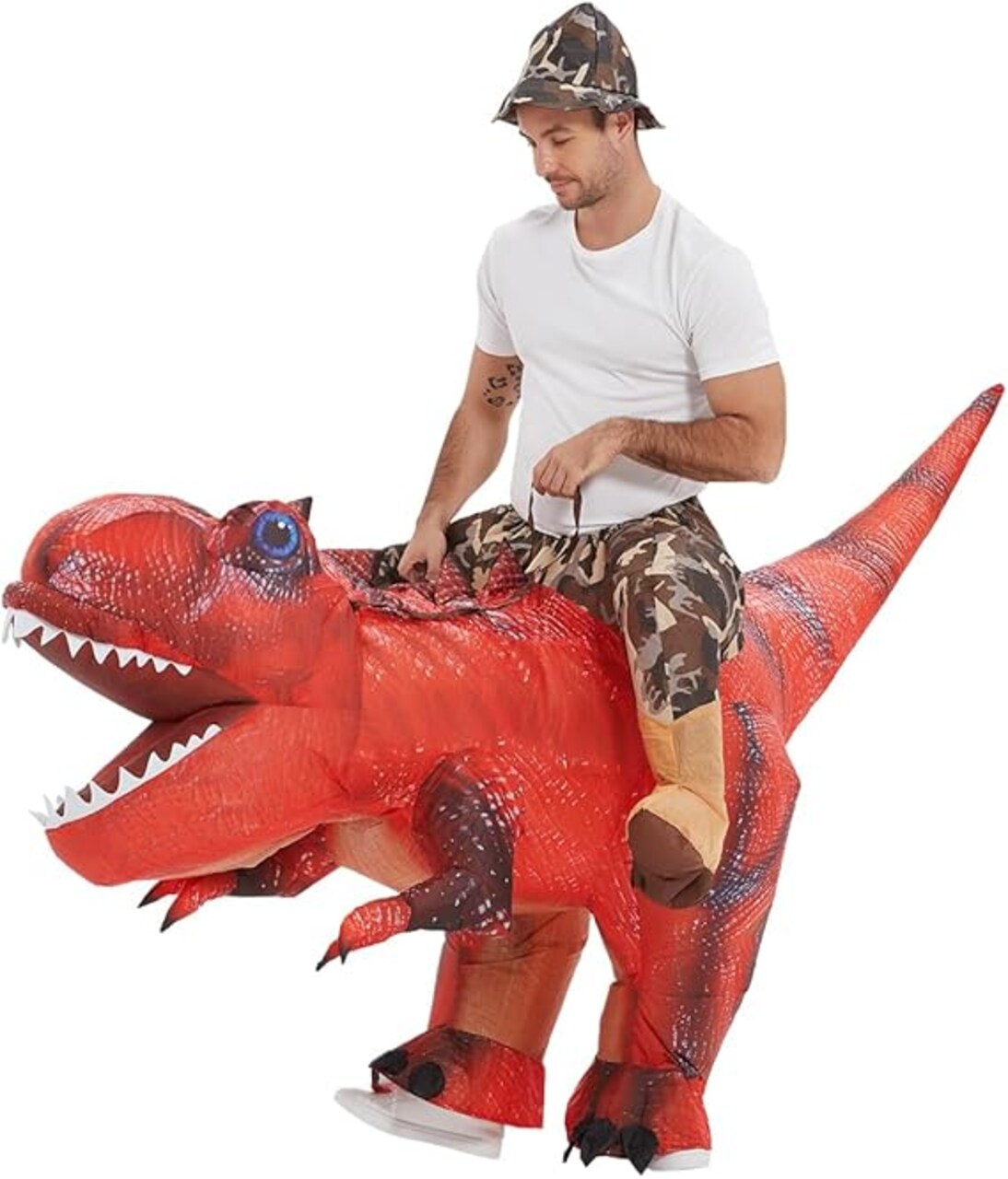 GOOSH Inflatable Dinosaur Halloween Costume Riding T Rex for Kids and Adults